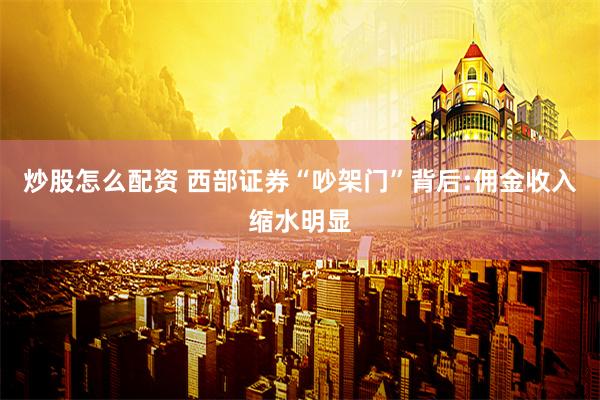 炒股怎么配资 西部证券“吵架门”背后:佣金收入缩水明显